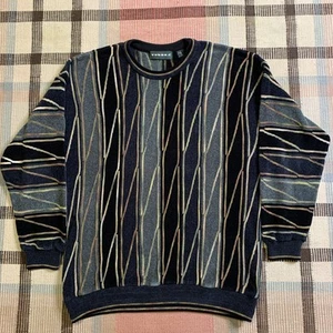 Vintage Tundra Canada 3D Knit Coogi Style Pullover Sweater - Size L!!! - Picture 1 of 6