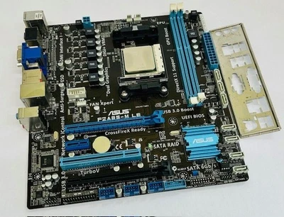 Asus F2A85-M LE REV 1.02 Socket FM2+ DDR3 Motherboard, AMD CPU & I/O Shield - Image 1 of 4
