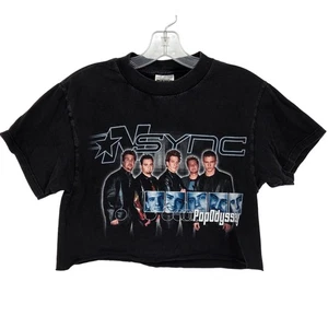 Vintage NSYNC Damen Small PopOdyssey Tour Cropped T-Shirt Black Band Tee Y2K - Bild 1 von 5