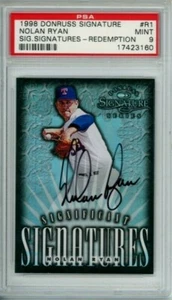 1998 DONRUSS NOLAN RYAN SIGNIFIKANTE SIGNATUREN REDEMPTION PSA 9 MINT POP 9 HOF - Bild 1 von 2