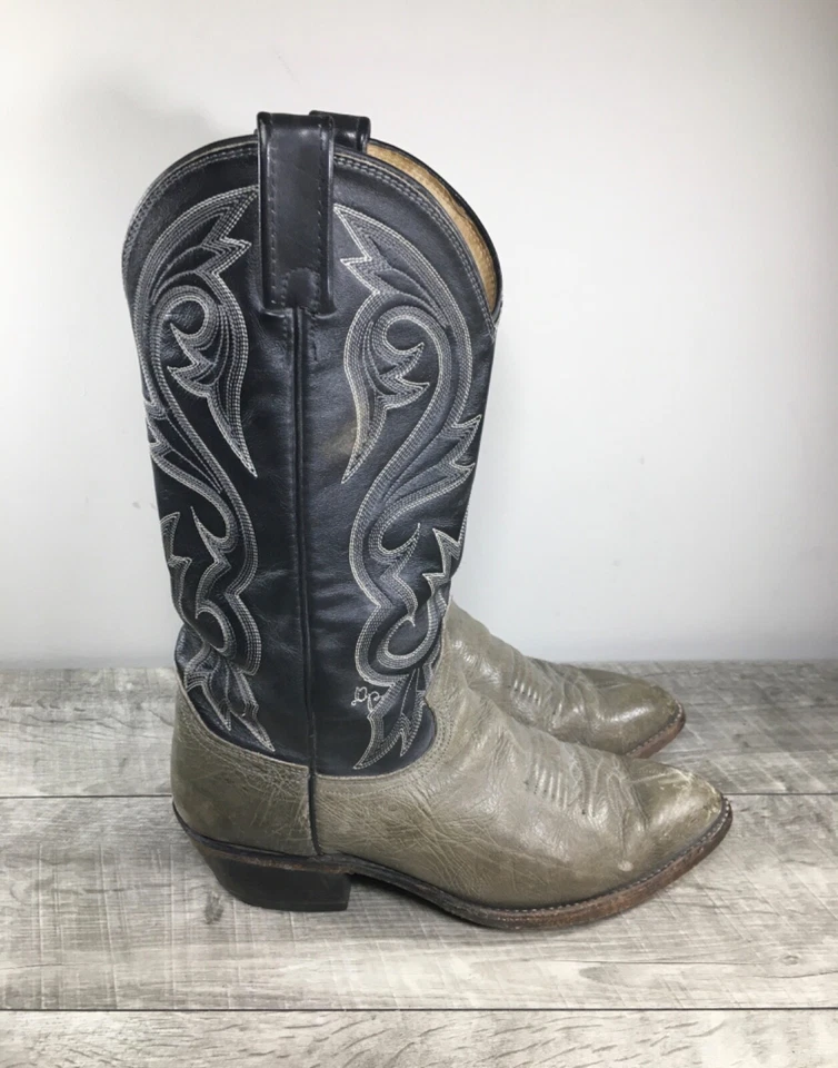  Botas vaqueras Western Roper de cuero negras y verdes Dan Post de colección 8,5 Foto 1 de 4