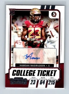 2021 Panini Contenders Draft Picks College Ticket Auto Hamsah Nasirildeen #172  - Imagen 1 de 2