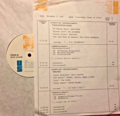 RADIO SHOW 11/3/87 THIS WEEK IN 1970: ERIC CLAPTON, JOE COCKER,JAMES TAYLOR,CSNY - Image 1 of 2