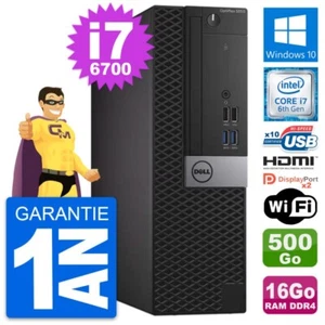 PC Dell OptiPlex 5050 SFF i7-6700 RAM 16Go Disque Dur 500Go HDMI Windows 10 Wifi - Photo 1/7