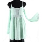 Stella Laguna Beach Sz S Mint Green Off Shoulder Lace Polyester Rayon Top RP
