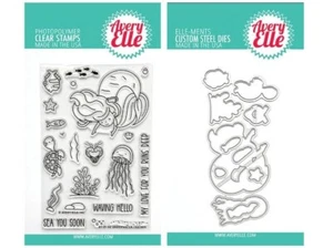 NEW- Avery Elle Clear Stamp & Die Combo ~ UNDERWATER FRIENDS ~ ST/D-21-02 - Picture 1 of 4