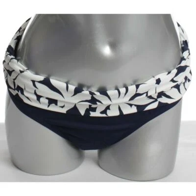 Anne Cole NUEVO Para Mujer L Azul Marino/Blanco Bikini Hawaiano Parte Inferior Cobertura Completa Oferta $50 Foto 1 de 4