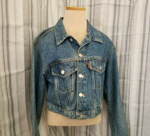 Vintage Be Bop Clothing Womens Size Small Short Denim Jean Jacket Made In USA - Picture 1 of 12