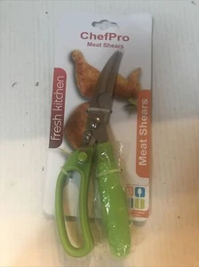 NEW ChefPro 9-1/2” Sharp Stainless Steel Shears Meat, Poultry, Green  (2-M-16) - Picture 1 of 3