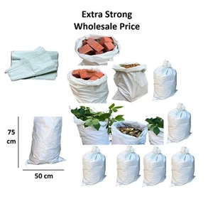 Woven Rubble Sacks Builders Rubbish Waste Heavy Duty Strong Bags Bulk 50x75cm - Picture 1 of 12