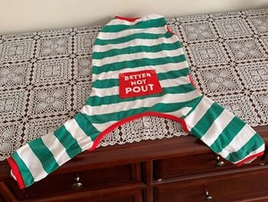Merry and Bright Holiday Dog Pajamas Medium Red Green Stripes Better Not Pout - Picture 1 of 7