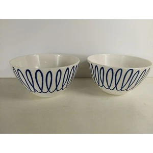 2 Lenox Kate Spade Charlotte St East Blue Cereal Bowls - Picture 1 of 3