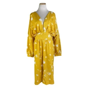 IMMA TABOD Kleid Gold Safran Weiß Print Cut Out Rücken Neu mit Etikett Designer Größe 48 US 16 - Bild 1 von 8
