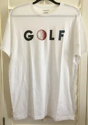 NUEVO ADAM LEVINE $24.99 Informal Blanco 100% Algodón TEE “GOLF” Talla Grande Foto 1 de 4