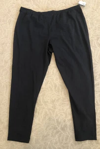 Neu mit Etikett Damen Plus schwarz 2x Baumwolle elastischer Bund lange Hose - Bild 1 von 2