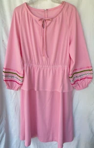 DE COLECCIÓN AÑOS 80 LANE BRYANT..ROSA..PEBLUM..CAMPESINO..VESTIDO.. NUEVO STOCK ANTIGUO..PLUS 2X - Imagen 1 de 5