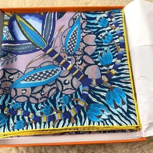 Hermes Scarf Stole Flowers of South Africa Floral Ardmore Artists Silk New 90 cm - Picture 1 of 7