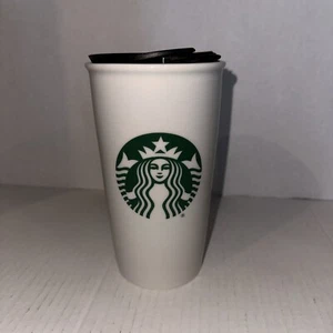 Starbucks 2016 Siren Mermaid Logo 12oz Ceramic Tumbler With Drink Option Boxes - Picture 1 of 3