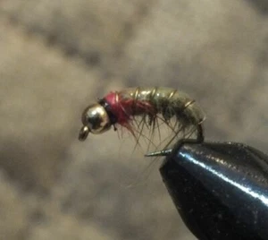 Czech Nymph Olive Body Red Neck Beadhead BH 1 Dozen - Picture 1 of 1
