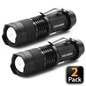 2-Pack Tactical LED Flashlight Military Grade Small Ultra Bright Light Lamp - Picture 1 of 7