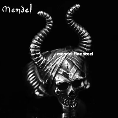 Anillo MENDEL Acero Inoxidable Gótico Para Hombre Calavera Diablo Disney Reina Malvada Talla 7-13 Foto 1 de 4