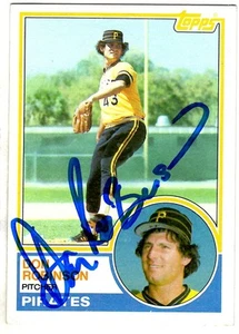 Autographed 1983 TOPPS #44 DON ROBINSON Pittsburgh Pirates card w/ COA - Picture 1 of 1