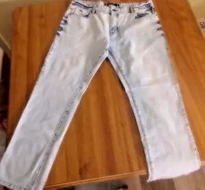 38x31 Mens - Southpole Brand - Acid Wash Relaxed Fit Vintage Jeans - Picture 1 of 11