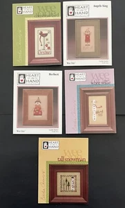 5 Heart in Hand Wee One Winter Christmas Snowman Cross Stitch Charts Only OOP - Picture 1 of 11