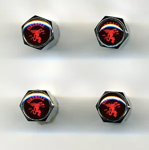 Fireball Whisky 4 Chrome Plated Brass Tire Valve Caps Car/Bike/Golf Carts - Picture 1 of 2