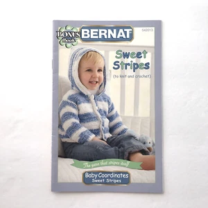 BERNAT Sweet Stripes To Knit and Crochet Booklet 542013 Baby Coordinates 2006 - Picture 1 of 3