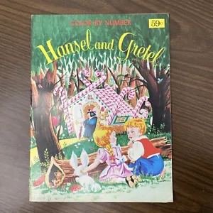 Vtg Hansel And Gretel Color By Numbers Coloring Book Kids SC Unused 60s Reprint - Picture 1 of 16