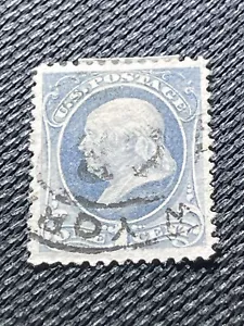 Antique 1 Cent Stamp US SCOTT #206 Benjamin Franklin Used Centered c.1882 - Picture 1 of 5