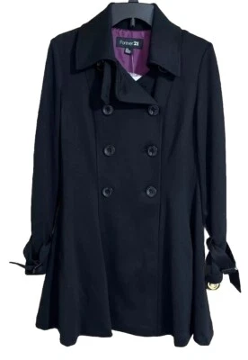 Forever 21 пальто черный пеплум куртка женщин Juniors большой ремень отсутствует новый - Изображение 1 из 4