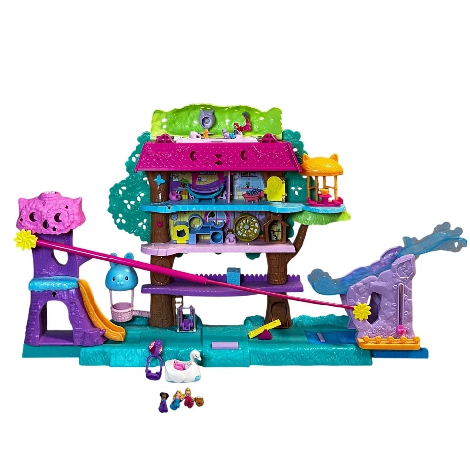 Polly Pocket Treehouse Juego Arco Iris Casa del Árbol Juguete Figuras Accesorios Foto 1 de 4