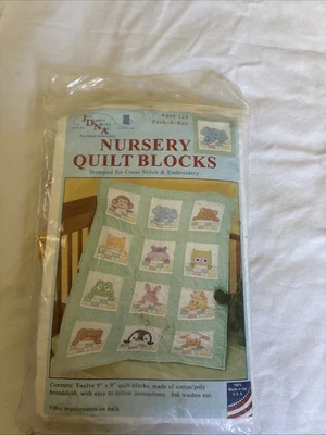 Nursery Quilt Blocks 9” x 9” - Peek-A-Boo - Jack Dempsey Needle Art 300-124 - Image 1 of 3
