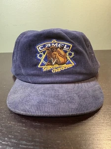 Vintage 90s Joe Camel Corduroy Snapback Hat Cap (Adjustable Snapback) Cigarettes - Picture 1 of 7