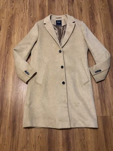 Women’s Abercrombie & Fitch Tan Dad Coat Wool Blend, Size S - Picture 1 of 11