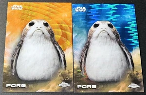 2025 Topps Chrome Star Wars Orange /25 Porg Blue Pulsar Refractor #147 - Picture 1 of 2