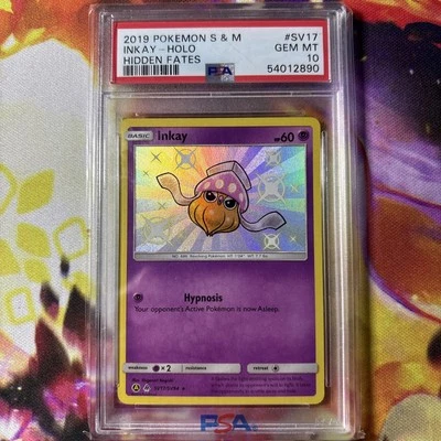 2019 Pokemon  Sun & Moon Hidden Fates Shiny Holo Inkay #SV17 PSA 10 - Image 1 of 2