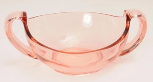 Unknown Brand Pink Depression Glass Candy Nut Relish dish with handles 8" - Picture 1 of 4