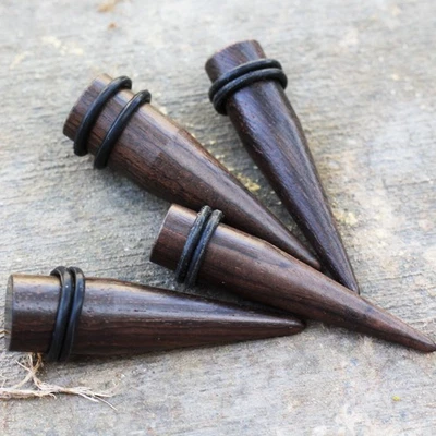 PAR de Cónicos de Madera de Ébano Orgánico con Junta Tórica Foto 1 de 4