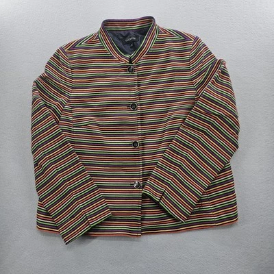 Talbots Women Size 16 Multicolor Striped Long Sleeve Button Down Jacket - Image 1 of 4