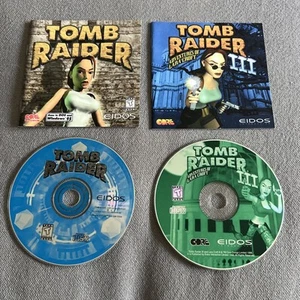 2pc Tomb Raider Lara Croft 1 & 3 III CD Rom Games Eidos DISCS And MANUALS ONLY - Picture 1 of 1