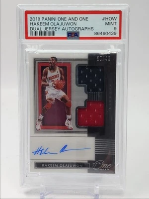 HAKEEM OLAJUWON 2019-20 PANINI ONE AND ONE DUAL PATCH AUTO /49 PSA 9 Q4183 - Image 1 of 2