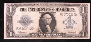 1923 $1 LARGE SIZE SILVER CERTIFICATE -  BLUE LABEL - WASHINGTON - CRISPY XF - Picture 1 of 5