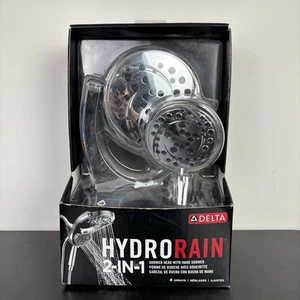 NEW DELTA HydroRain 2-in-1 Dual Shower Head & Handheld  4-Pattern Sprayer 75699 - Picture 1 of 6
