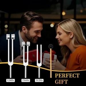 Stimmgabeln für Heilinstrument 128Hz 256Hz 512Hz Gabel Set mit Reflex Sound - Bild 1 von 6