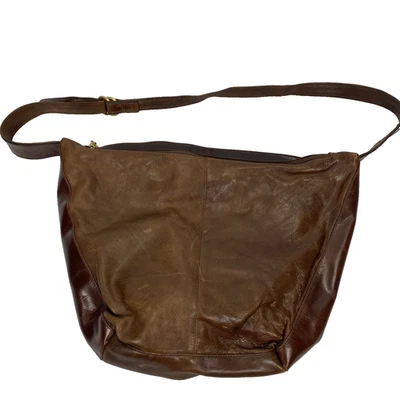 Carlos D’Santi Bolso de Mano de Cuero Cartera Marrón Multi Bolsillos Minimalista Bolso Campesino Foto 1 de 4