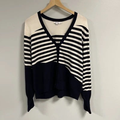 Chicos 3 XL Suéter Mixto Rayas Cardi Suéter Cárdigan Clásico Azul Marino Nuevo con Etiquetas Foto 1 de 4