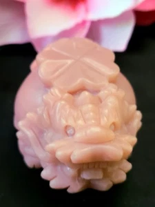2.5" 202g Pretty Pink Opal Dragon Turtle Crystal Stone Carving Stone Statue - Picture 1 of 20